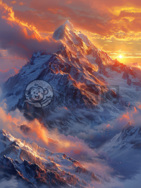 雪山晨曦 