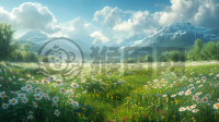  绚丽春色，田野美景，Unity 8K壁纸，细节入微。