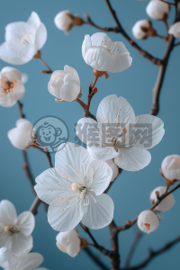 温柔爱意 精致白樱花 