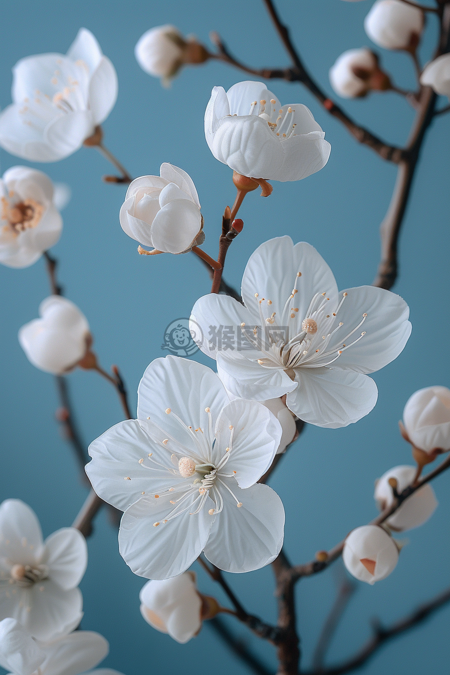 温柔爱意 精致白樱花 
