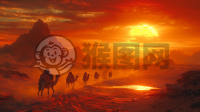 荒漠孤驼，热浪滚滚。