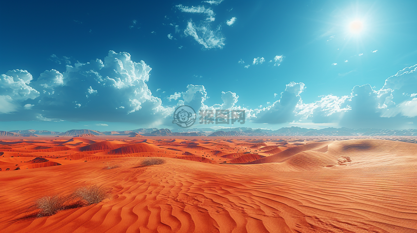 荒漠烈日 远影驼行