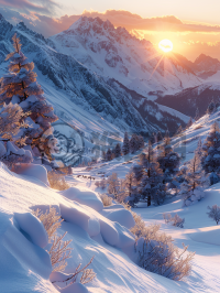 雪山晨曦 