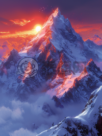 雪山日出