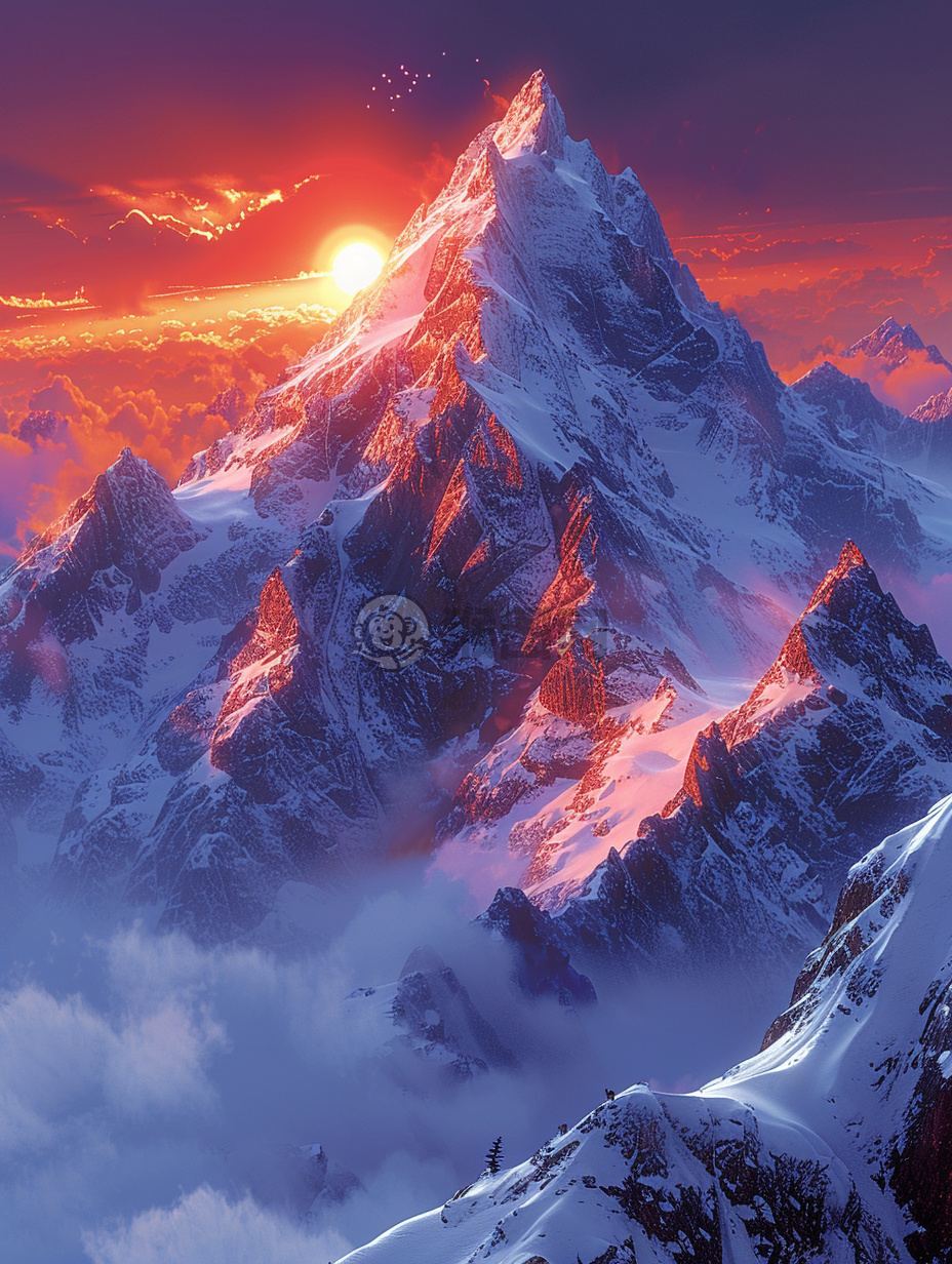 雪山日出