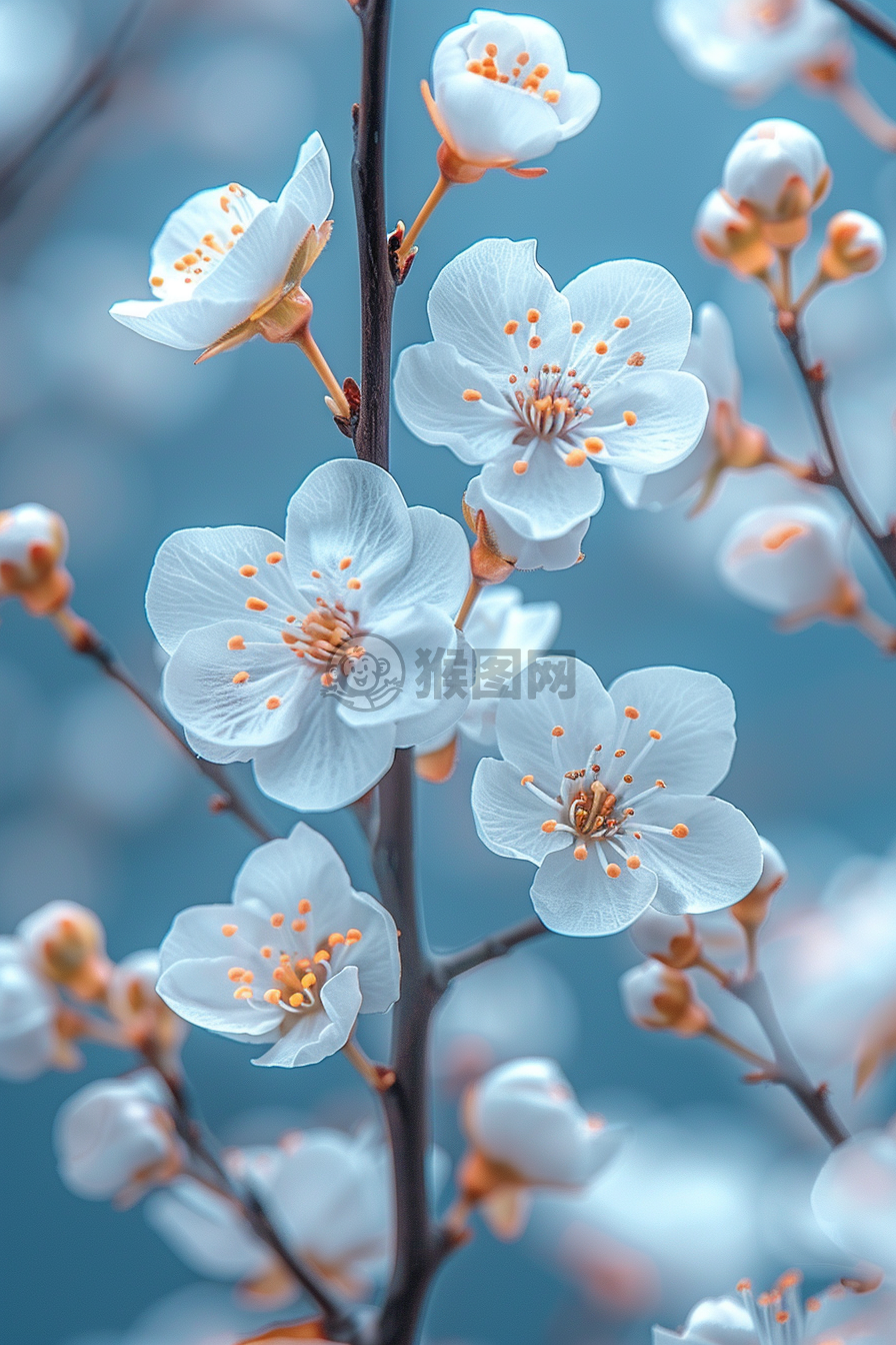 轻蓝花语，白樱之赠