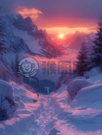 雪山晨曦