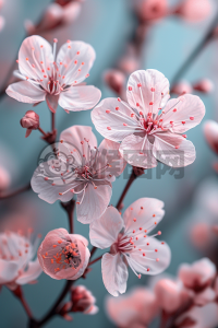 轻蓝花语，白樱之赠