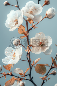 轻蓝花语，白樱之赠