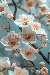 轻蓝花语，白樱之赠