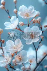 轻蓝花语，白樱之赠