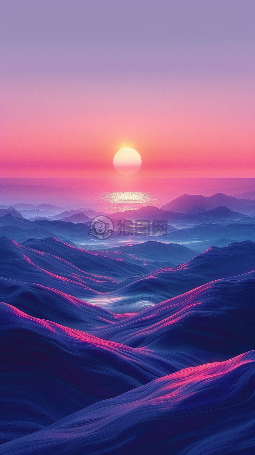 淡雅色彩，简约风格，紫色渐变背景下的柔和色调