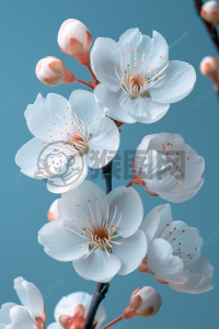 轻蓝花语，白樱之赠