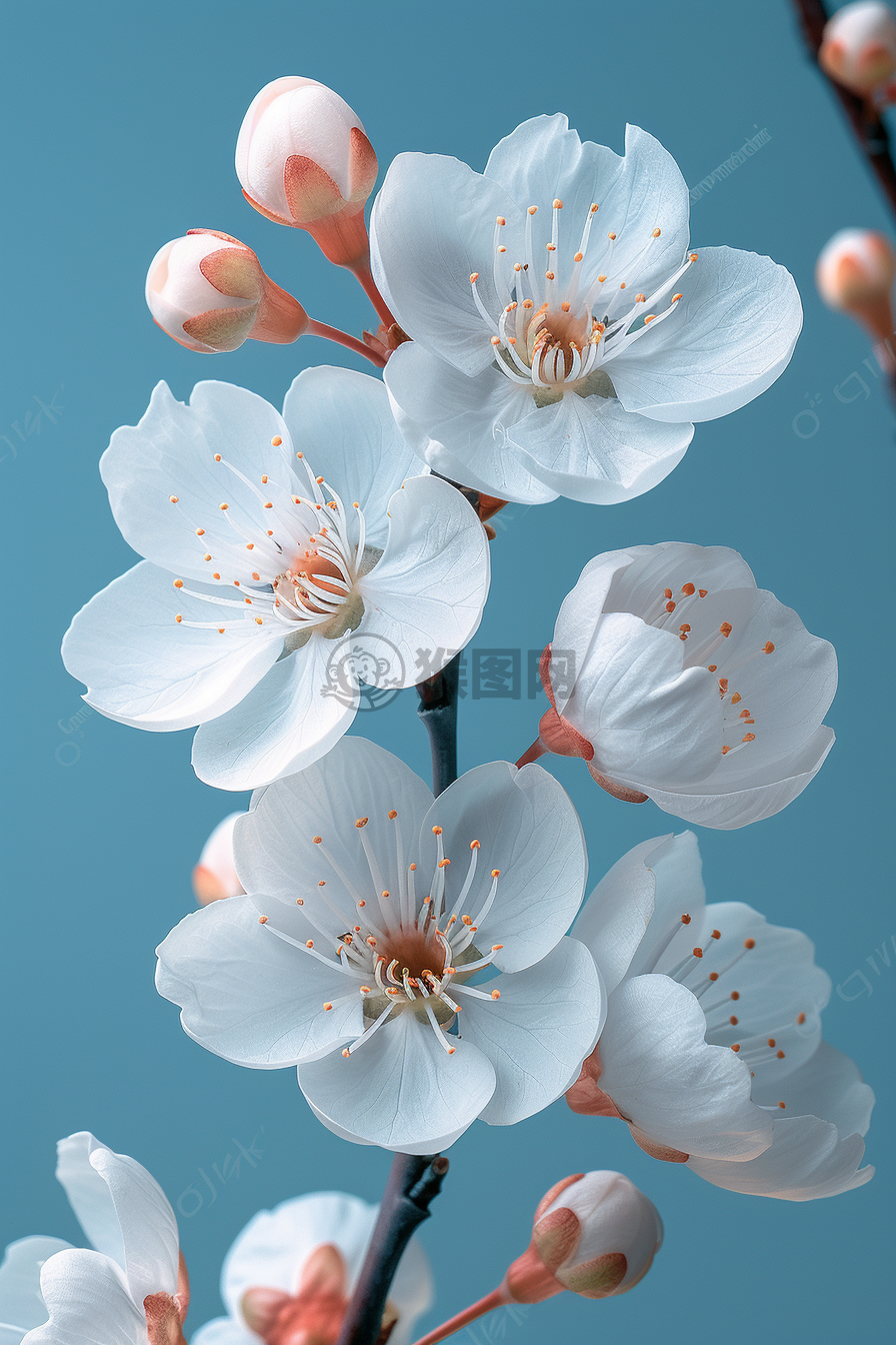 轻蓝花语，白樱之赠