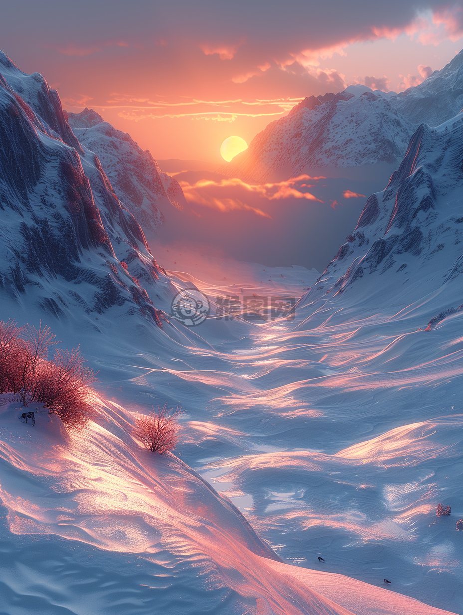 雪山晨曦 