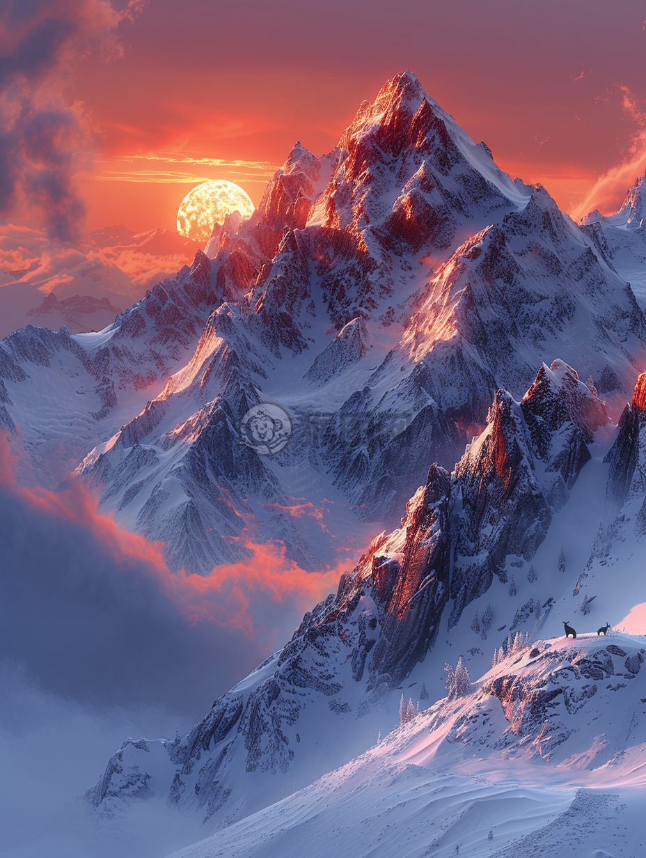 雪山晨曦