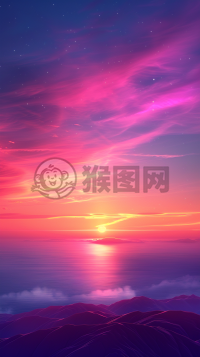柔和淡彩风格紫色调淡彩画作品