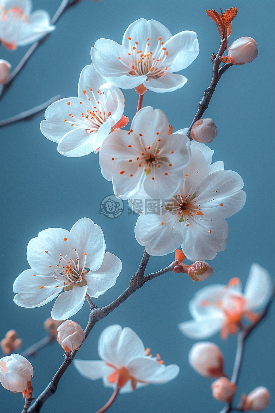 轻蓝花语，白樱之赠