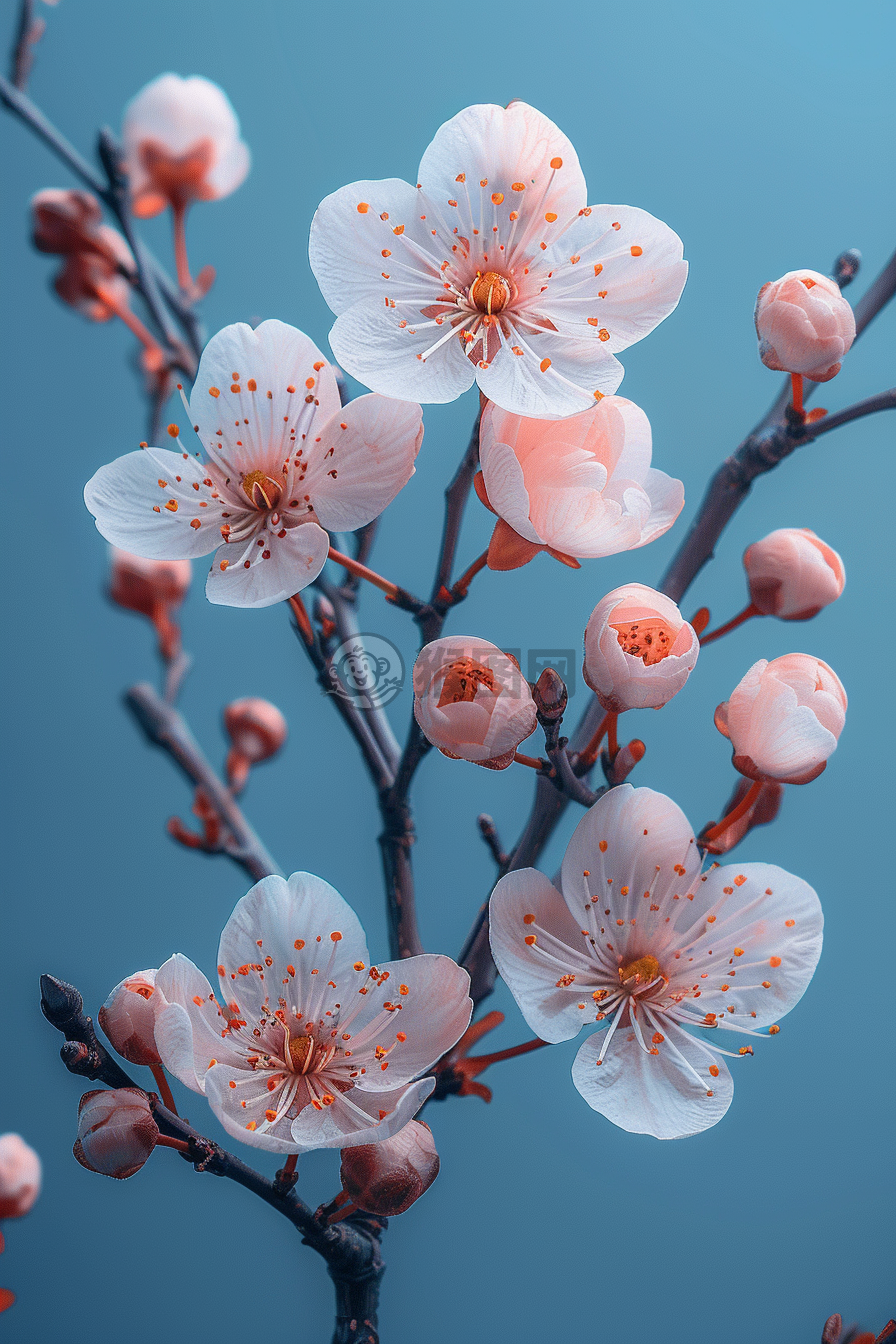 轻蓝花语，白樱之赠