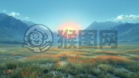 绝美草原晨曦，辉煌作品再现，优质壁纸精选。