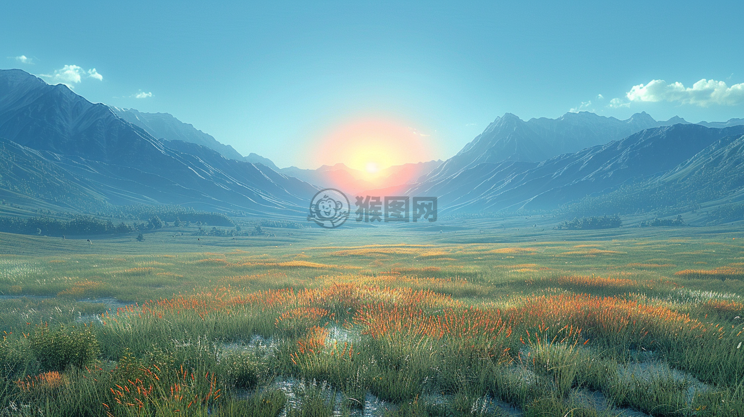 绝美草原晨曦，辉煌作品再现，优质壁纸精选。