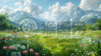  绚丽春色，田野美景，Unity 8K壁纸，细节入微。