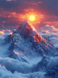 雪山晨曦 