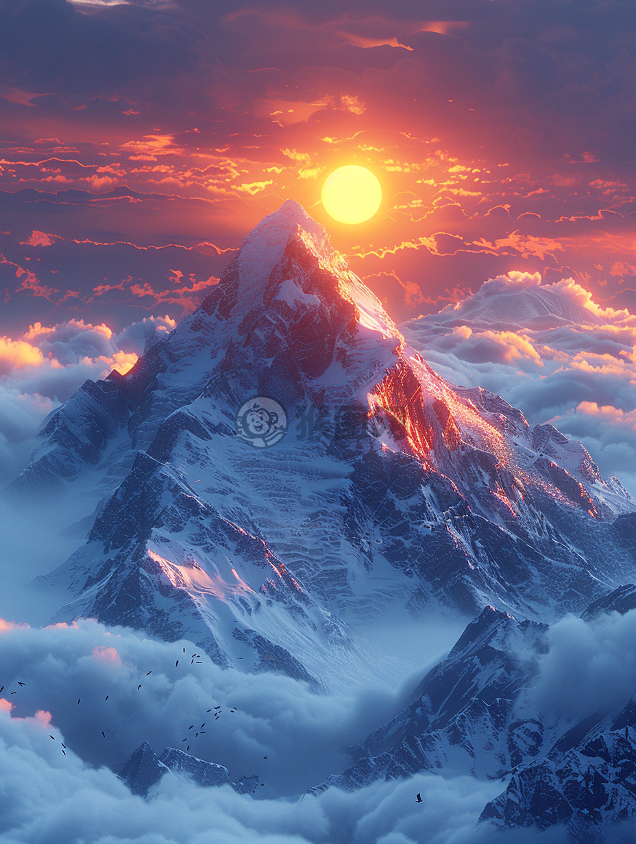 雪山晨曦 