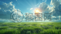 梦幻草原之巅，绚丽日出绘心间
