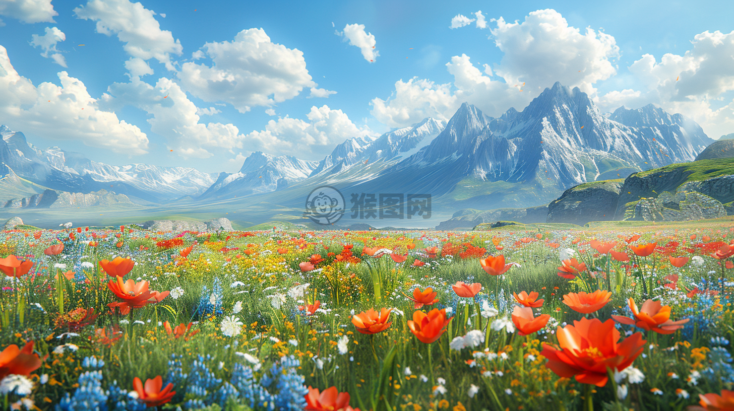 草原花海CG壁纸，细腻入微，极致生动。