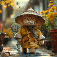 夏日城市街头猫步壁纸
