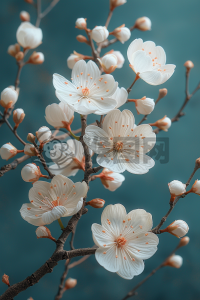 轻蓝花语，白樱之赠