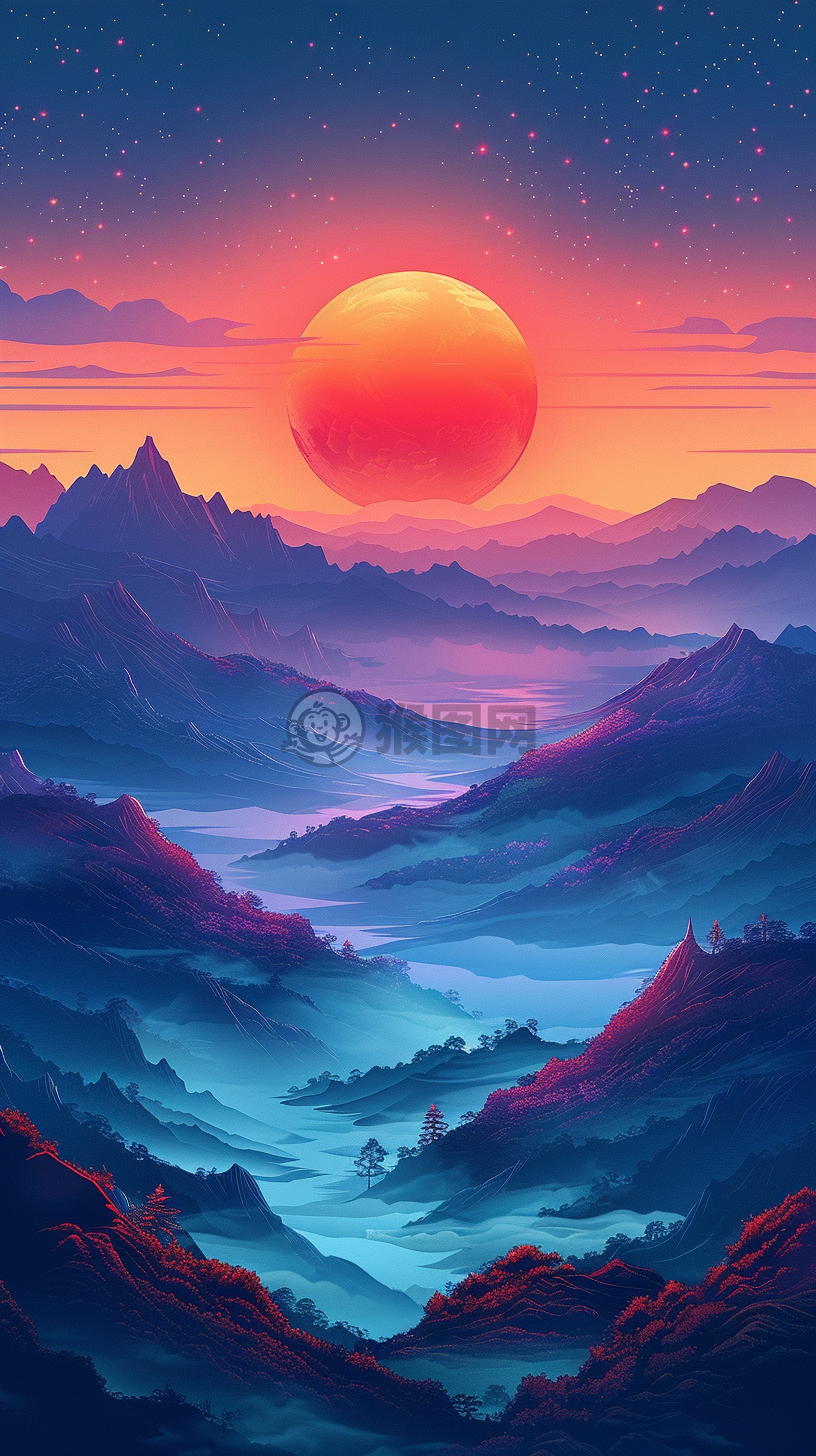 淡雅色彩，简约风格，紫色渐变背景下的柔和色调