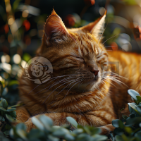 阳光下的肥猫悠闲午后