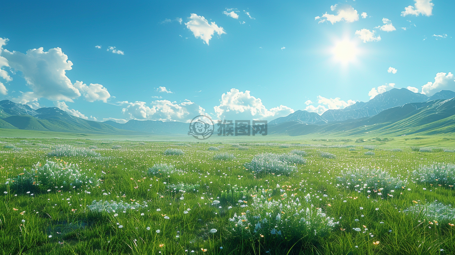 辉煌之作，千里草原朝霞图。