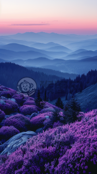 淡雅色彩，简约风格，紫色渐变背景下的柔和色调