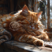 阳光下的肥猫壁纸