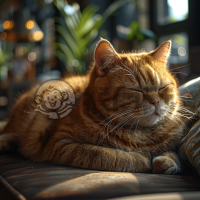 猫懒洋洋晒太阳的高清CG壁纸