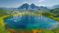 高山环绕中的湖泊与草原