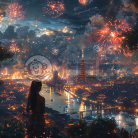 繁华夜空下的精致壁纸