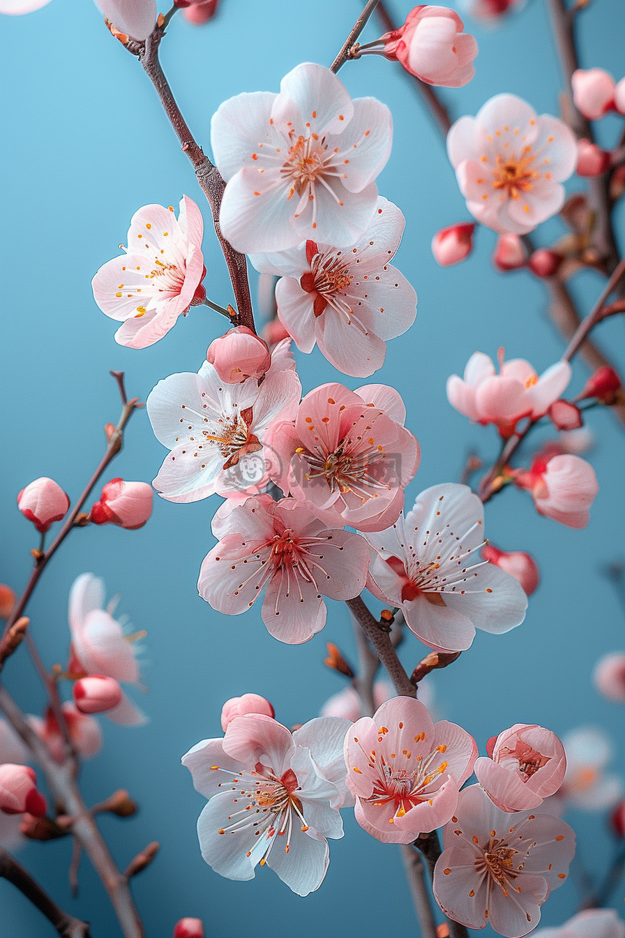 轻蓝花语，白樱传情