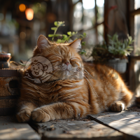 阳光下的肥猫壁纸