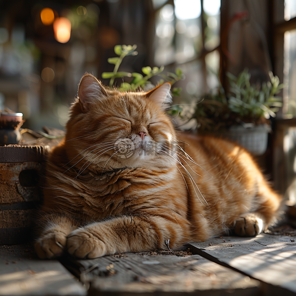 阳光下的肥猫壁纸