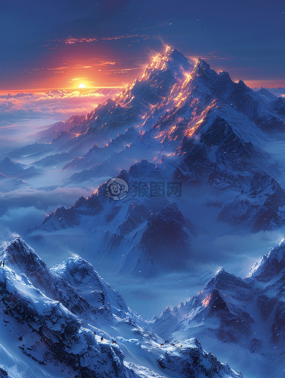 雪山晨曦 