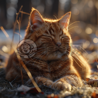 橙猫懒洋洋晒太阳壁纸
