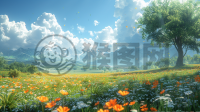 春日田园，CG渲染，Unity 8K壁纸，细节入微。