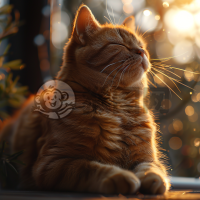 阳光下的肥猫壁纸