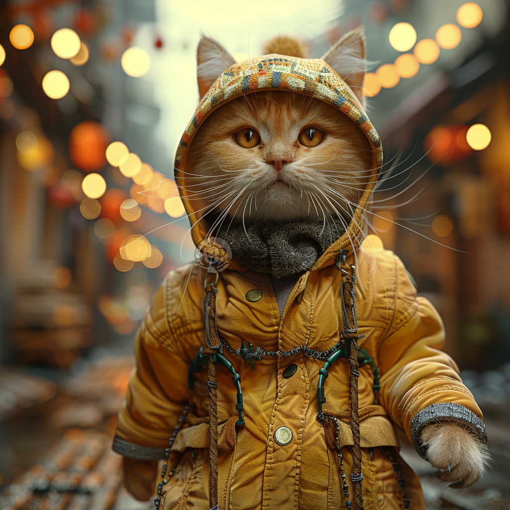 夏日城市街头猫步壁纸