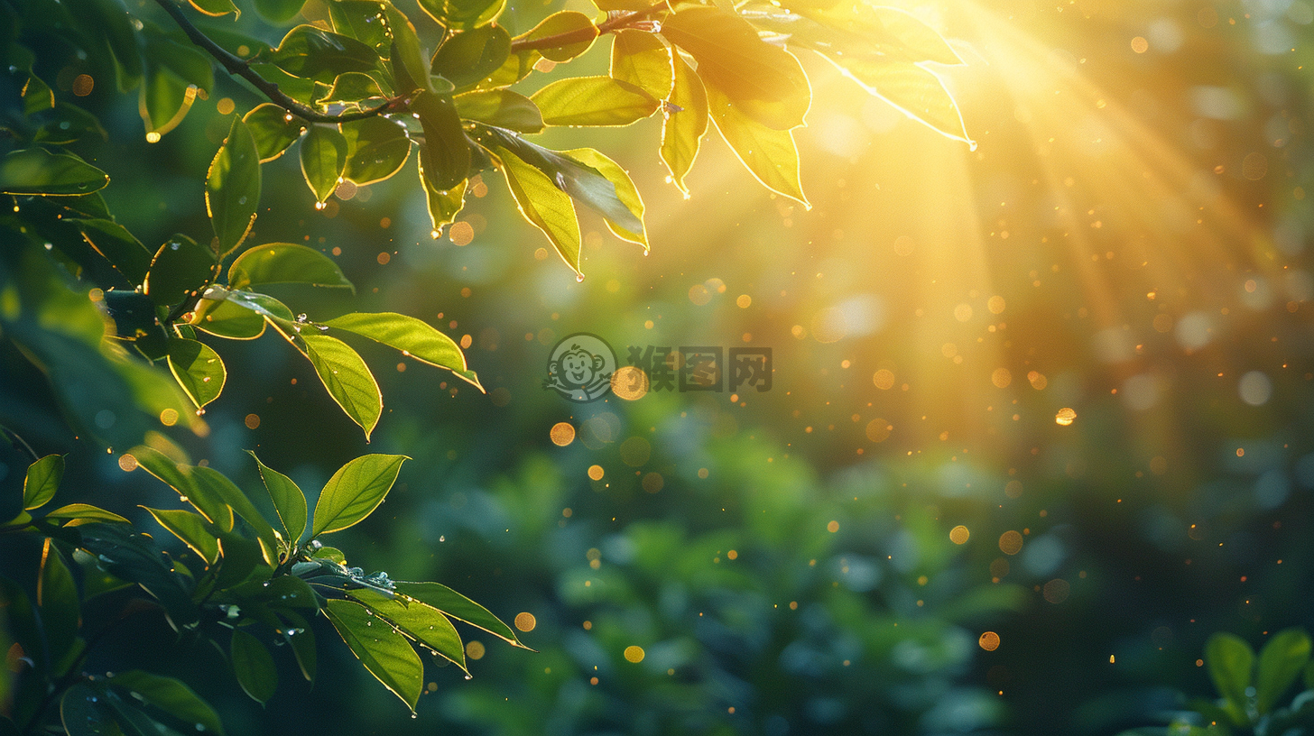 晨曦洒满树枝，美丽自然成千上万瞩目