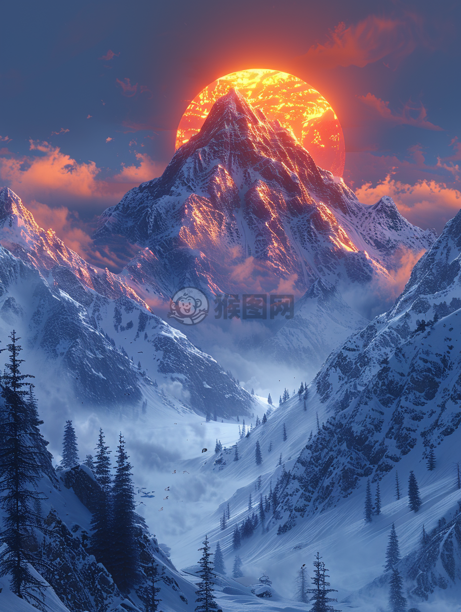 雪山晨曦
